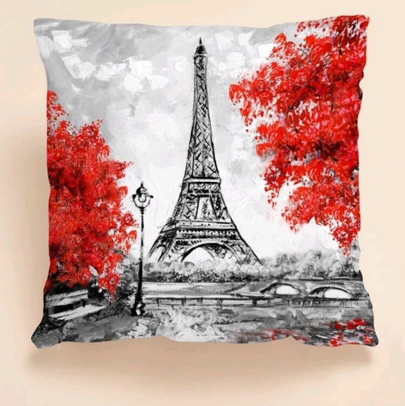 Boutique Other - French vintage Eiffel tower Paris home decor accent 2 throw art pillow cover set